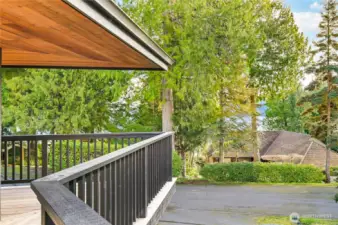 The brand new cedar view deck has filtered views of the water, as do many rooms in the house.