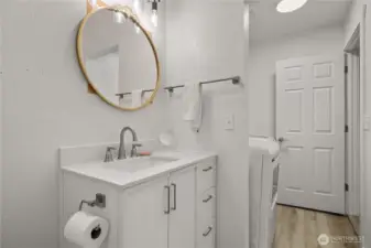 Laundry room with 1/2 bath on lower level