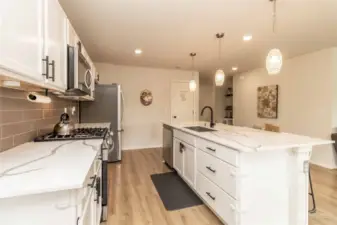 Kitchen with upgraded countertops and appliances