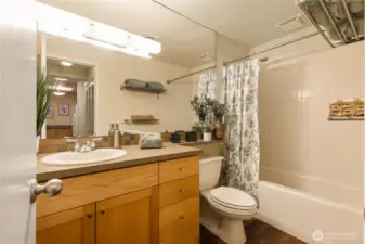 Easy maintenance with a bathfitter tub and shower surround.
