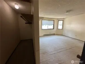 Upstairs bedroom with large walk in closet