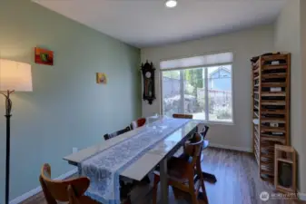 Dining room overlooks the back yard.