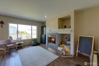 Family room overlooks the back yard.