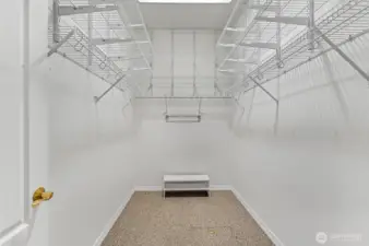 . . . and large walk-in closet with a solar tube skylight.
