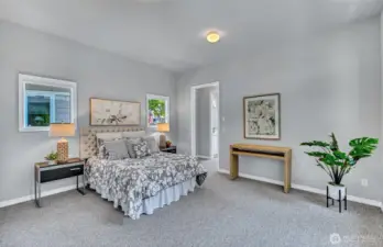 The second bedroom has an attached full bath.