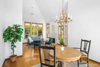 Dining room opens to living room.