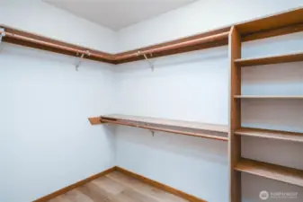 Large walkin closet off the primary bedroom.