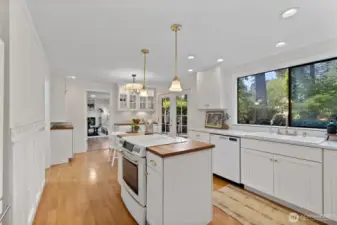 View of kitchen from dining room.