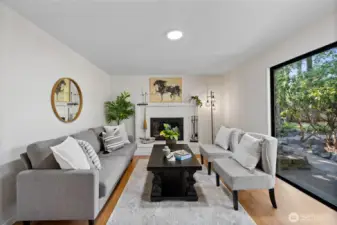 Perfect room for relaxing by the wood-burning fireplace.