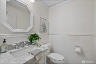 Half bath on main floor, near entry.
