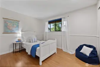 Bedroom 2 with window to back yard.