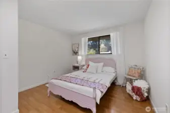 Bedroom 3 also looks out to back yard.