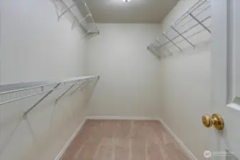 Walk in closet for primary bedroom