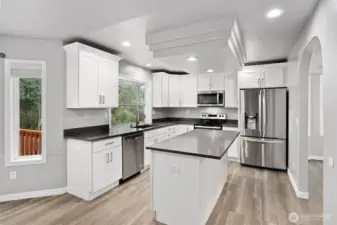 Great kitchen with huge island!