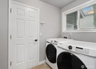 Laundry room right off the garage.