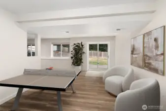 Awesome downstairs hang-out spot.