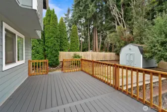 Brand new deck with fresh stain. Ready for cozy fall nights.