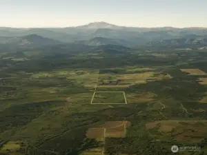 Overhead view with approximate boundaries in yellow.