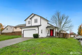 Situated on a spacious corner lot.