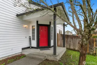 Covered front entry.