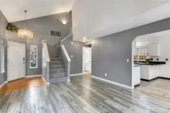 Open concept living and dining.