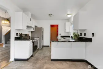 Kitchen with eating nook.