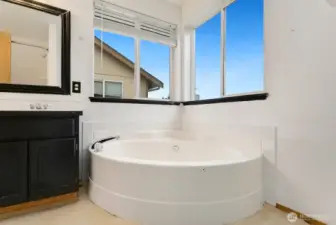 Plus an oversized soaking tub.