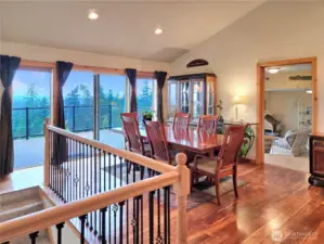 Great room (kitchen open to dining area and viewing deck.