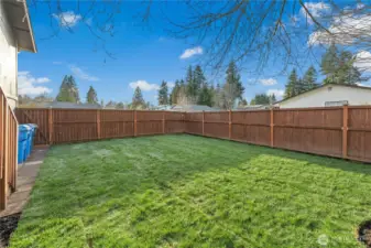 Fully fenced yard