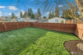 Fully fenced yard