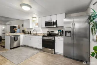 Stainless steel appliances all stay.