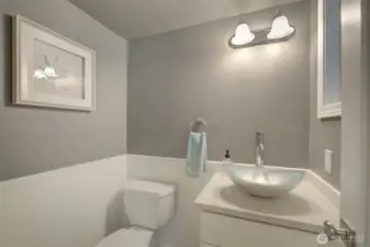 Main level powder room.