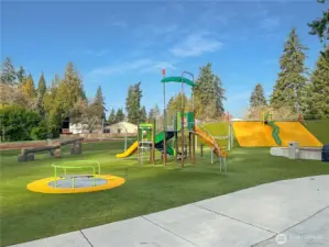 City of Kirkland's 132nd Square Park, with large playground, ball fields and picnic area.