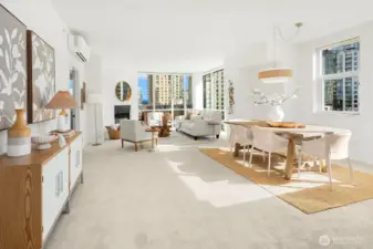 Sunny southern exposure floods the unit with natural light.