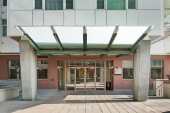 Impressive, covered entryway.