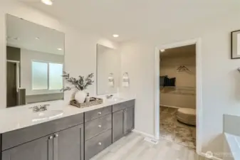 Primary bath  Photos are representation as the home is under construction.