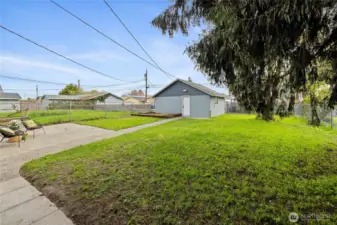 Backyard and Garage