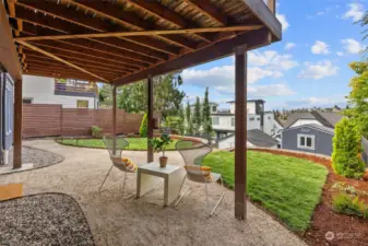 The under deck area would serve as the perfect entertaining spot on hot days or rainy days!