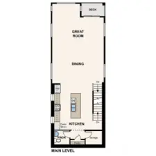 Second level main living and kitchen