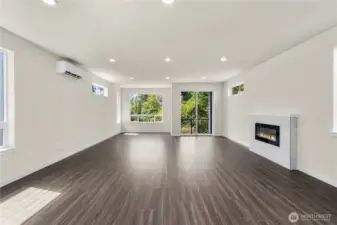 Balcony off of living area with peek-a-boo views of Lake Washington