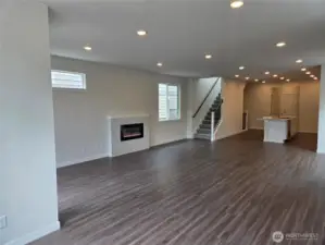 Spacious open-concept main living, dining and kitchen on second floor