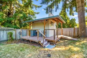 back shed with a deck