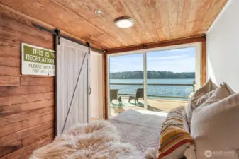Main floor bedroom with view of the Narrows  4 North Salmon Beach