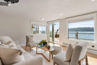 Living Room with Narrows Bridge View  4 North Salmon Beach