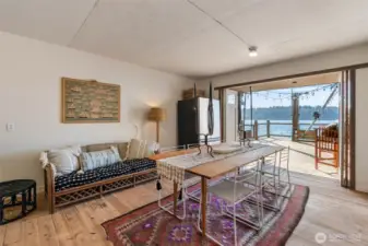 Boathouse with large bi-fold doors opening out onto covered deck  4 North Salmon Beach