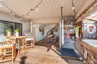 Outdoor shower off covered deck and Boathouse  4 North Salmon Beach