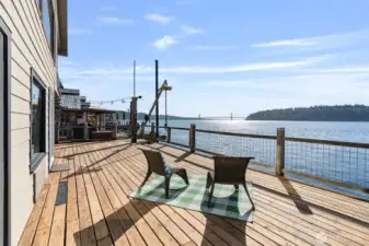 Large West Facing Deck with View of Narrows Bridge to the South  4 North Salmon Beach