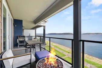 The covered deck features water, electrical and gas hook ups.