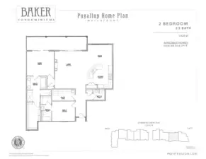 This was the original marketing brochure from the builder. Not the shaded area showing the location on the top floor of the, Baker building