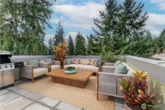 rooftop deck is virtually staged